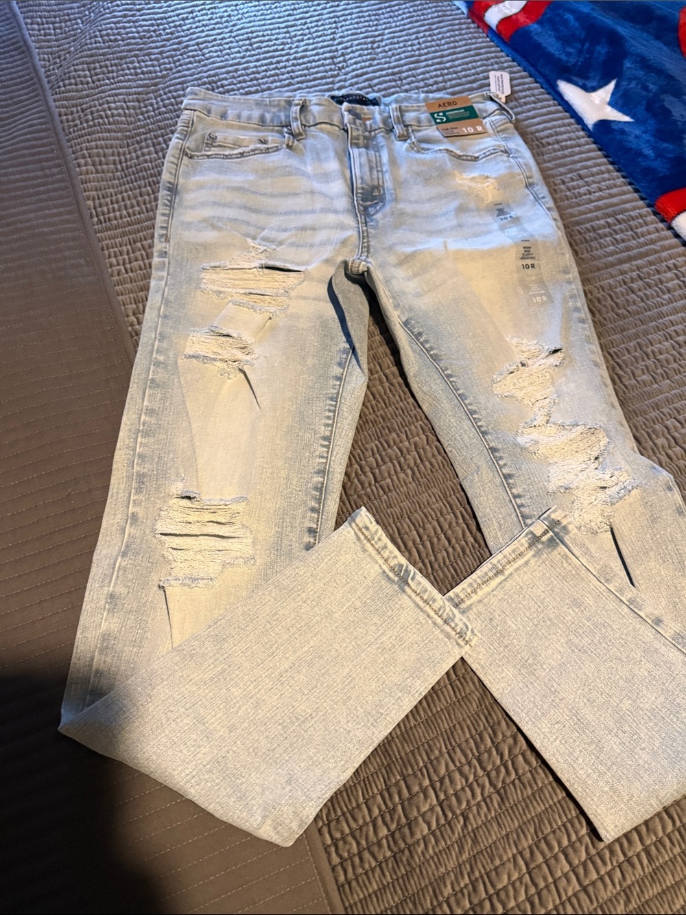 AEROSOLES Light Blue Distressed Women's Skinny Jeans